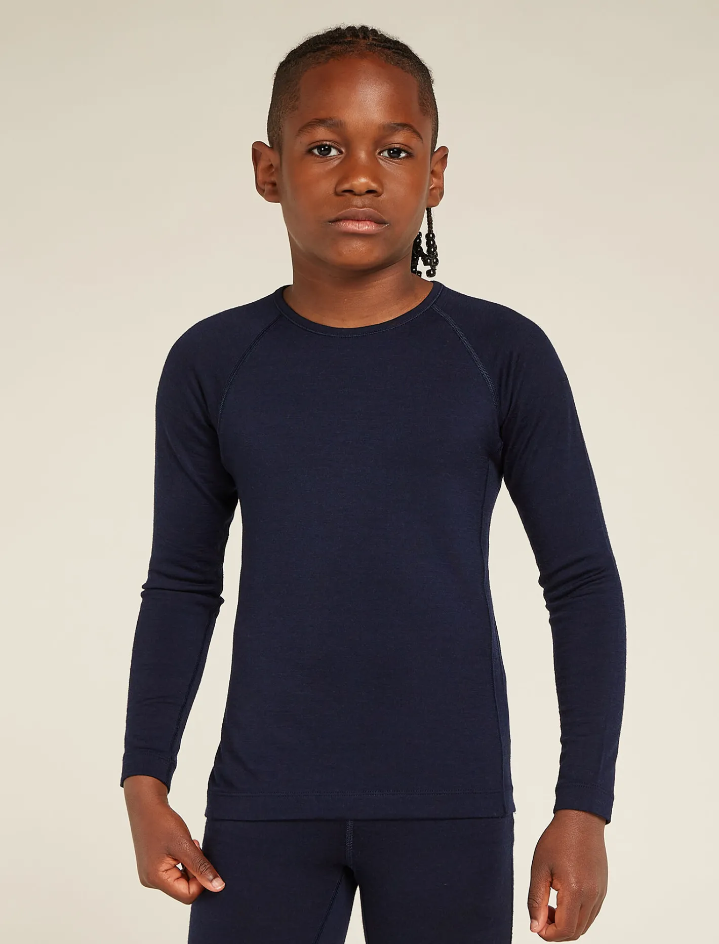 Icebreaker Tops & Bottoms^Kids' Merino 200 Oasis Long Sleeve Crew Neck Thermal Top MidnightNavy