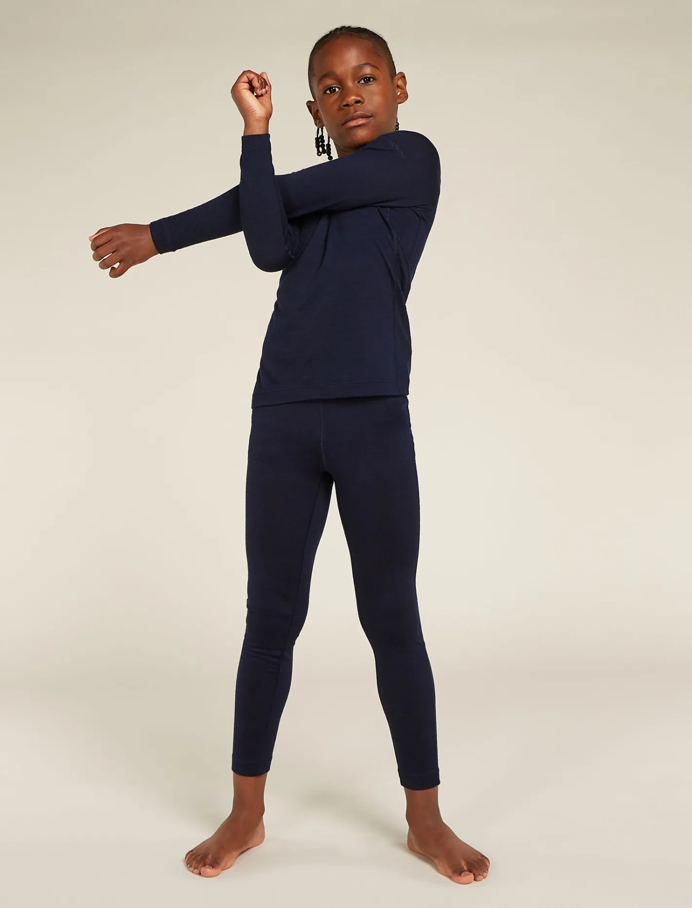 Icebreaker Tops & Bottoms^Kids' Merino 200 Oasis Long Sleeve Crew Neck Thermal Top MidnightNavy