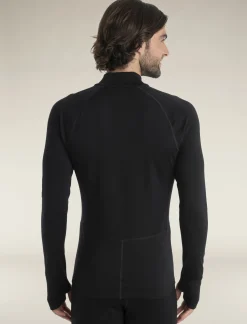 Icebreaker Base Layers^Men's 300 MerinoFine™ Polar Long Sleeve Half Zip Thermal Top Black