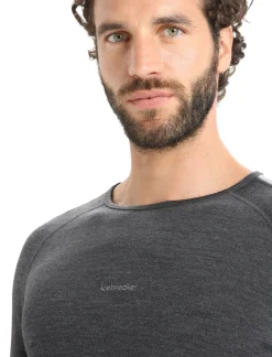 Icebreaker Base Layers^Men's 260 ZoneKnit™ Long Sleeve Crewe Thermal Top JetHeather/Black