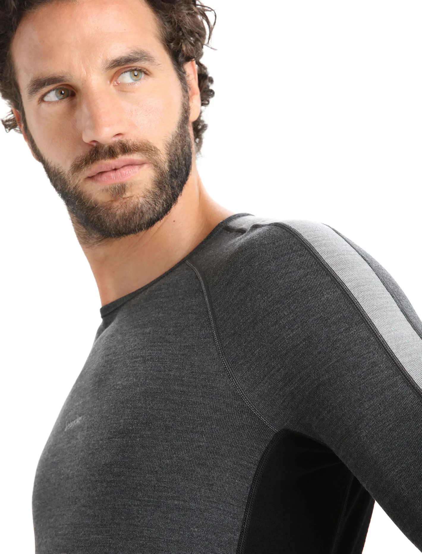 Icebreaker Base Layers^Men's 260 ZoneKnit™ Long Sleeve Crewe Thermal Top JetHeather/Black