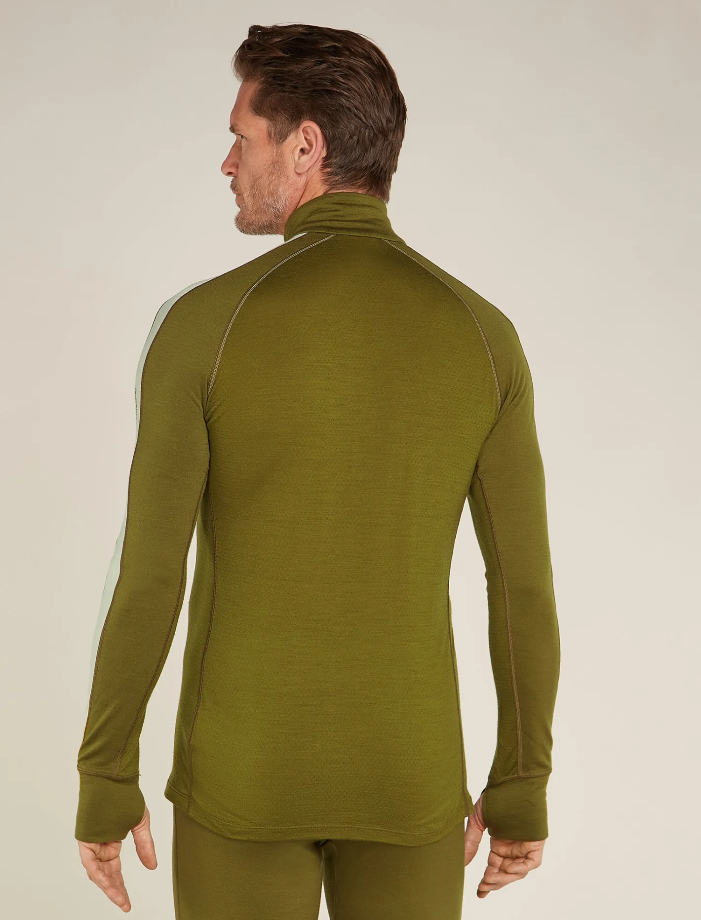 Icebreaker Base Layers^Men's 260 ZoneKnit™ Long Sleeve Half Zip Thermal Top Algae