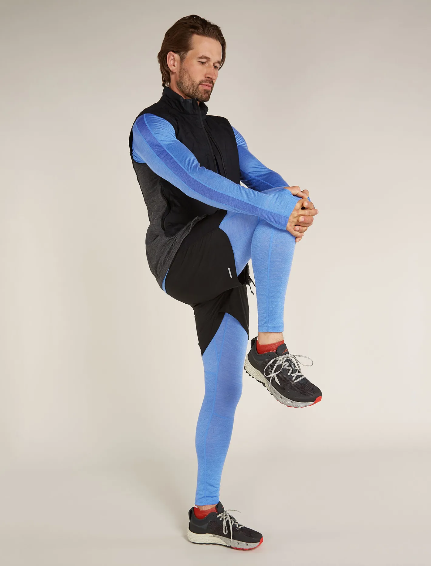 Icebreaker Base Layers^Men's 125 ZoneKnit™ Long Sleeve Crewe Thermal Top Baja/Brilliant