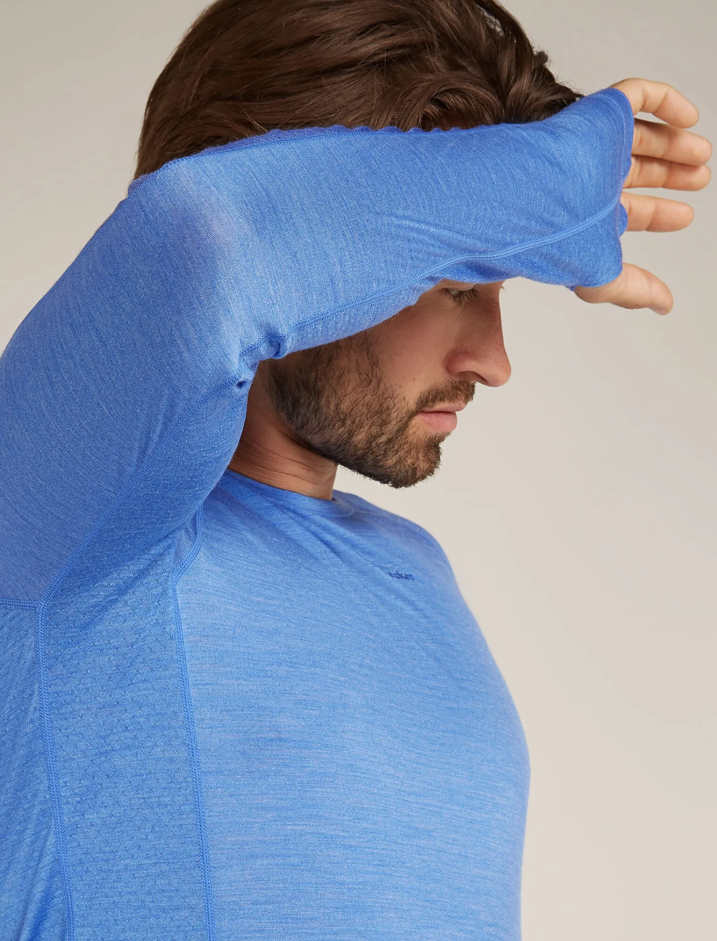 Icebreaker Base Layers^Men's 125 ZoneKnit™ Long Sleeve Crewe Thermal Top Baja/Brilliant