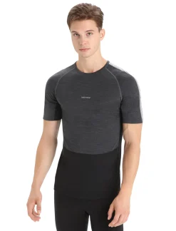Icebreaker Base Layers^Men's 125 ZoneKnit™ Short Sleeve Crewe Thermal Top JetHeather/Black