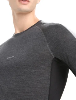 Icebreaker Base Layers^Men's 125 ZoneKnit™ Short Sleeve Crewe Thermal Top JetHeather/Black