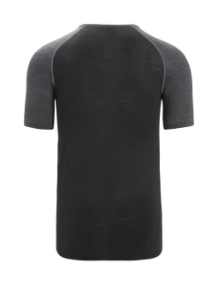 Icebreaker Base Layers^Men's 125 ZoneKnit™ Short Sleeve Crewe Thermal Top JetHeather/Black