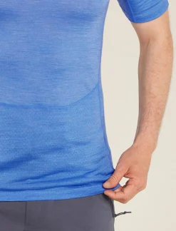 Icebreaker Base Layers^Men's 125 ZoneKnit™ Short Sleeve Crewe Thermal Top Baja/Brilliant