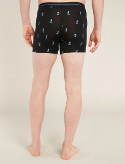 Icebreaker Underwear^Men's Merino 150 Anatomica Boxers Ski Day Black