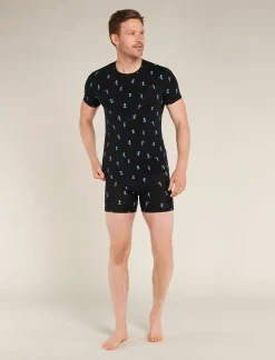Icebreaker Underwear^Men's Merino 150 Anatomica Boxers Ski Day Black
