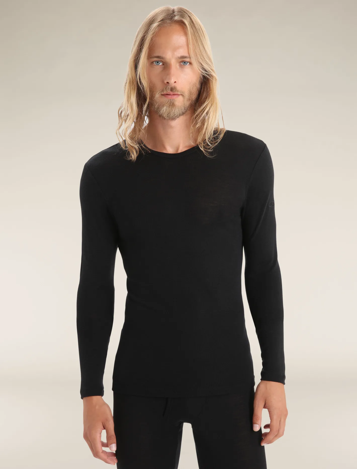 Icebreaker Base Layers^Men's Merino 175 Everyday Long Sleeve Crew Neck Thermal Top Black