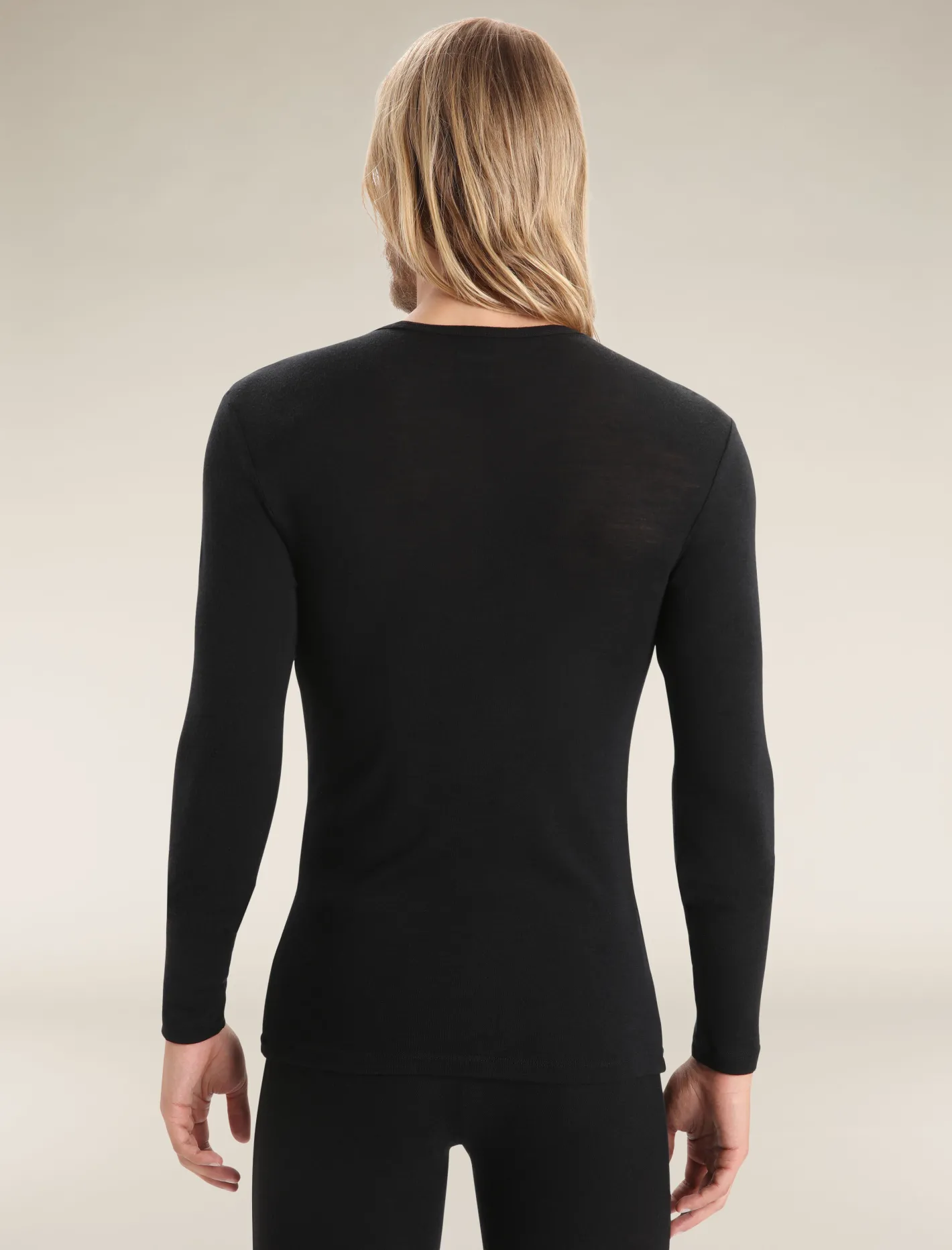 Icebreaker Base Layers^Men's Merino 175 Everyday Long Sleeve Crew Neck Thermal Top Black