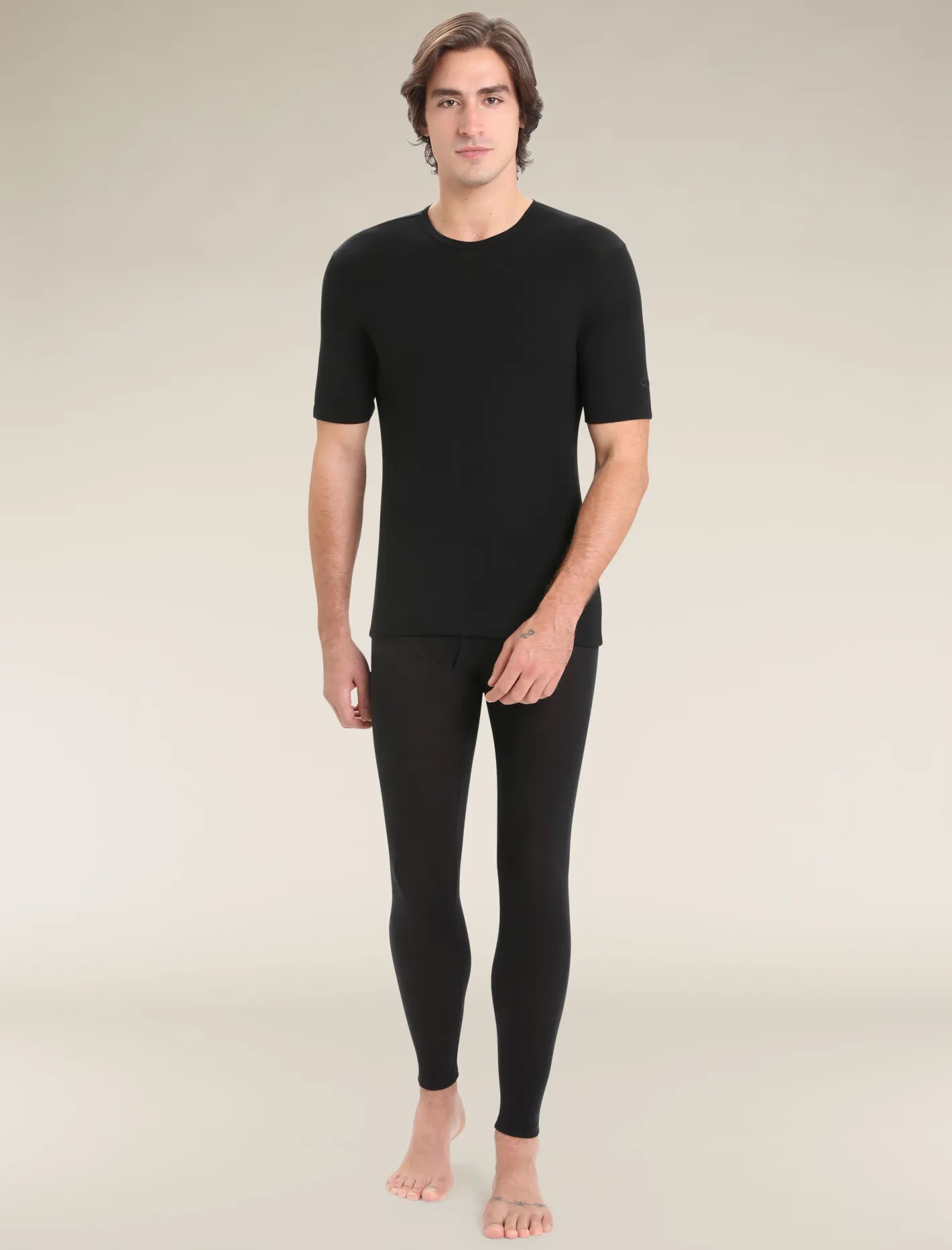 Icebreaker Base Layers^Men's Merino 175 Everyday Short Sleeve Crew Neck Thermal Top Black