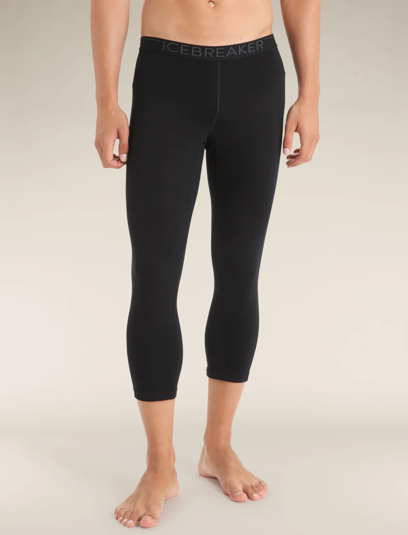 Icebreaker Base Layers^Men's Merino 200 Oasis 3/4 Thermal Leggings Black