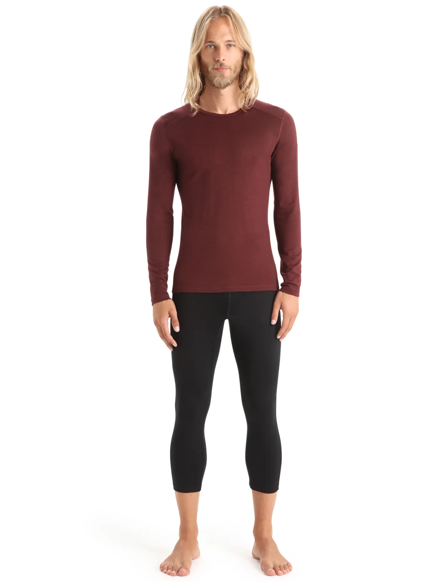 Icebreaker Base Layers^Men's Merino 200 Oasis 3/4 Thermal Leggings Black