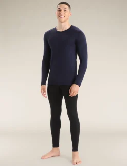 Icebreaker Base Layers^Men's Merino 200 Oasis Long Sleeve Crew Neck Thermal Top MidnightNavy