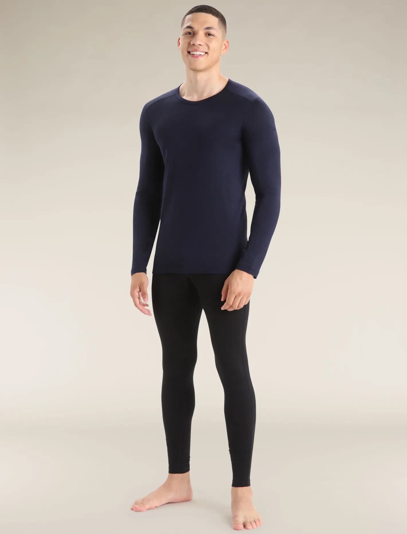 Icebreaker Base Layers^Men's Merino 200 Oasis Long Sleeve Crew Neck Thermal Top MidnightNavy