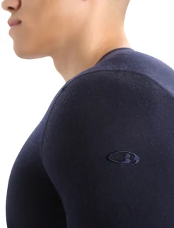Icebreaker Base Layers^Men's Merino 200 Oasis Long Sleeve Crew Neck Thermal Top MidnightNavy