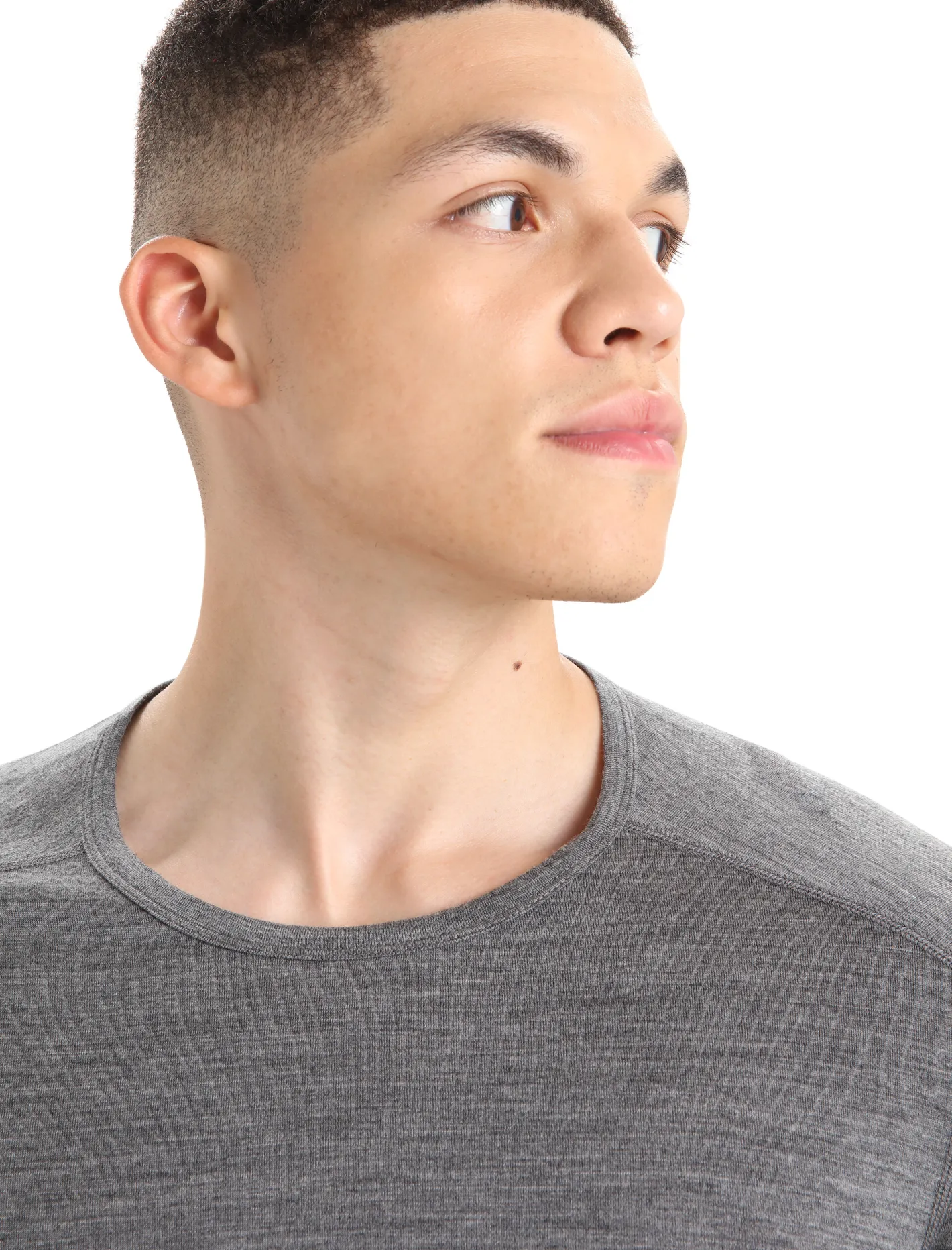 Icebreaker Base Layers^Men's Merino 200 Oasis Long Sleeve Crew Neck Thermal Top GritstoneHeather