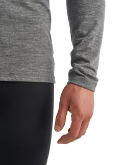 Icebreaker Base Layers^Men's Merino 200 Oasis Long Sleeve Crew Neck Thermal Top GritstoneHeather
