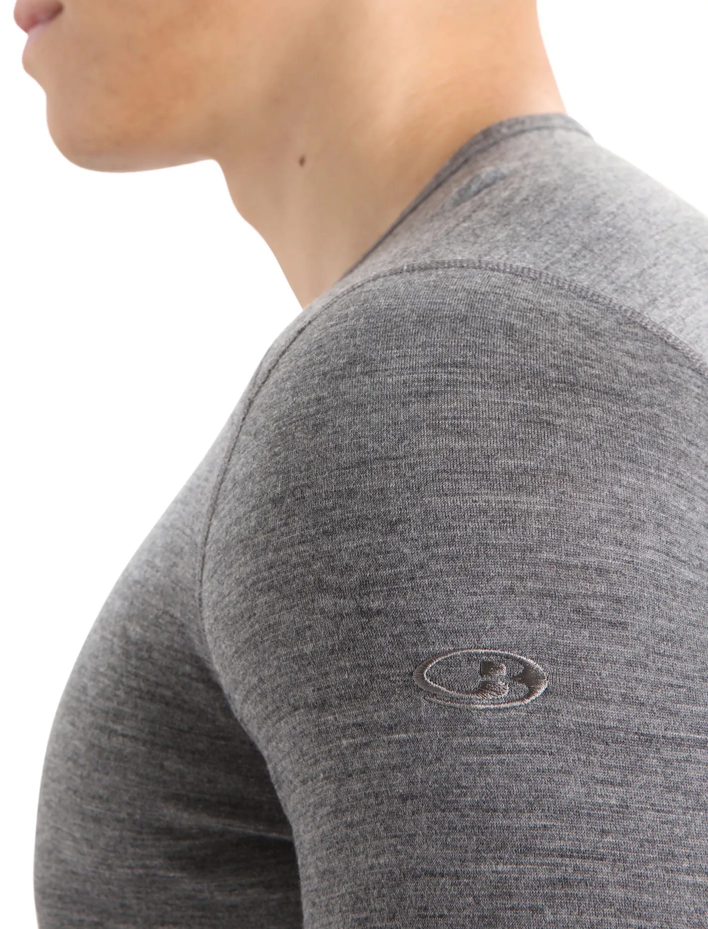 Icebreaker Base Layers^Men's Merino 200 Oasis Long Sleeve Crew Neck Thermal Top GritstoneHeather