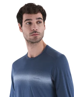 Icebreaker Base Layers^Men's Merino 200 Oasis Long Sleeve Crewe Thermal Top Horizon Light Dawn