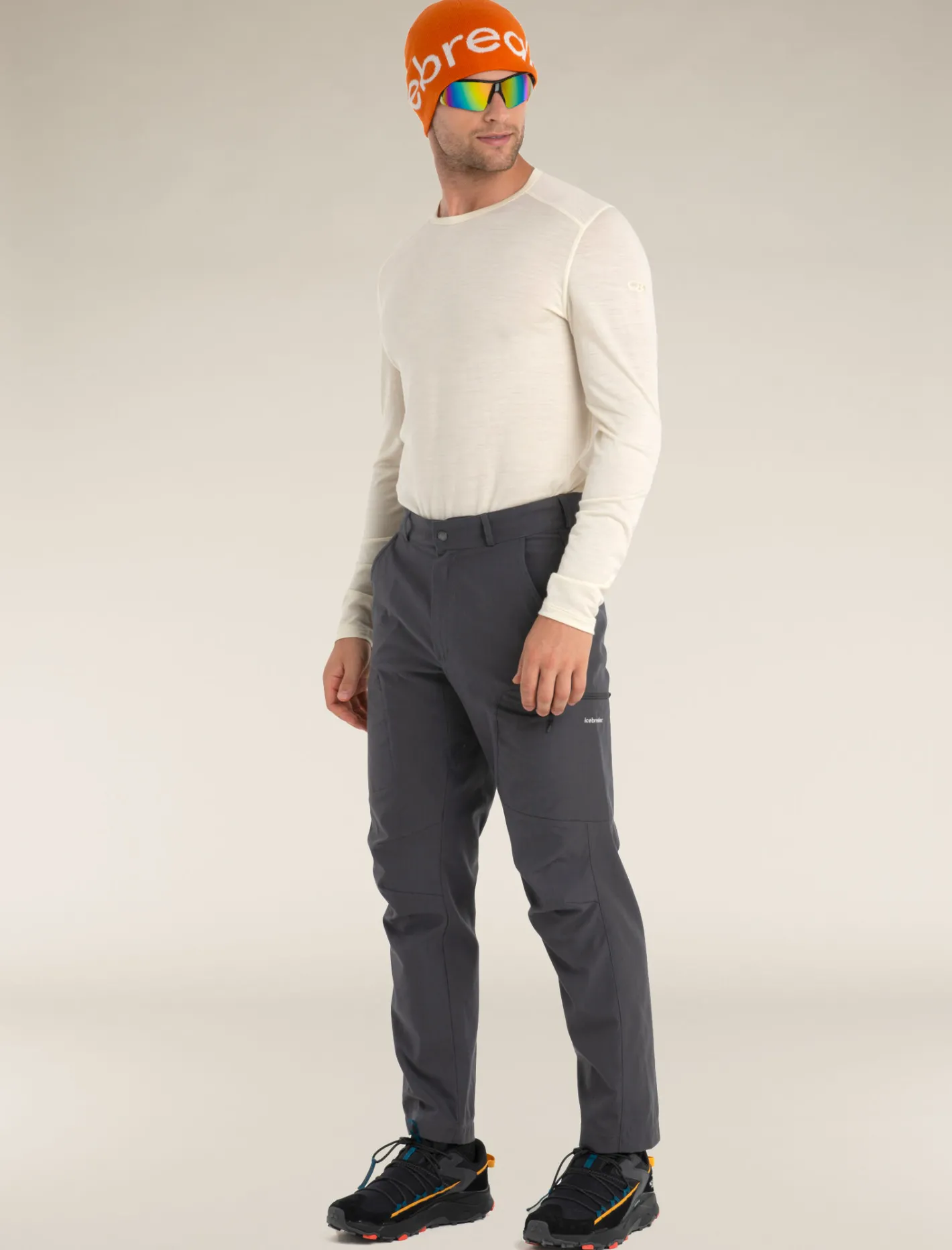 Icebreaker Base Layers^Men's Merino 200 Oasis Long Sleeve Crew Neck Thermal Top Undyed
