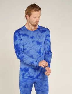 Icebreaker Base Layers^Men's Merino 200 Oasis Long Sleeve Crewe Thermal Top Cloud Dye Baja