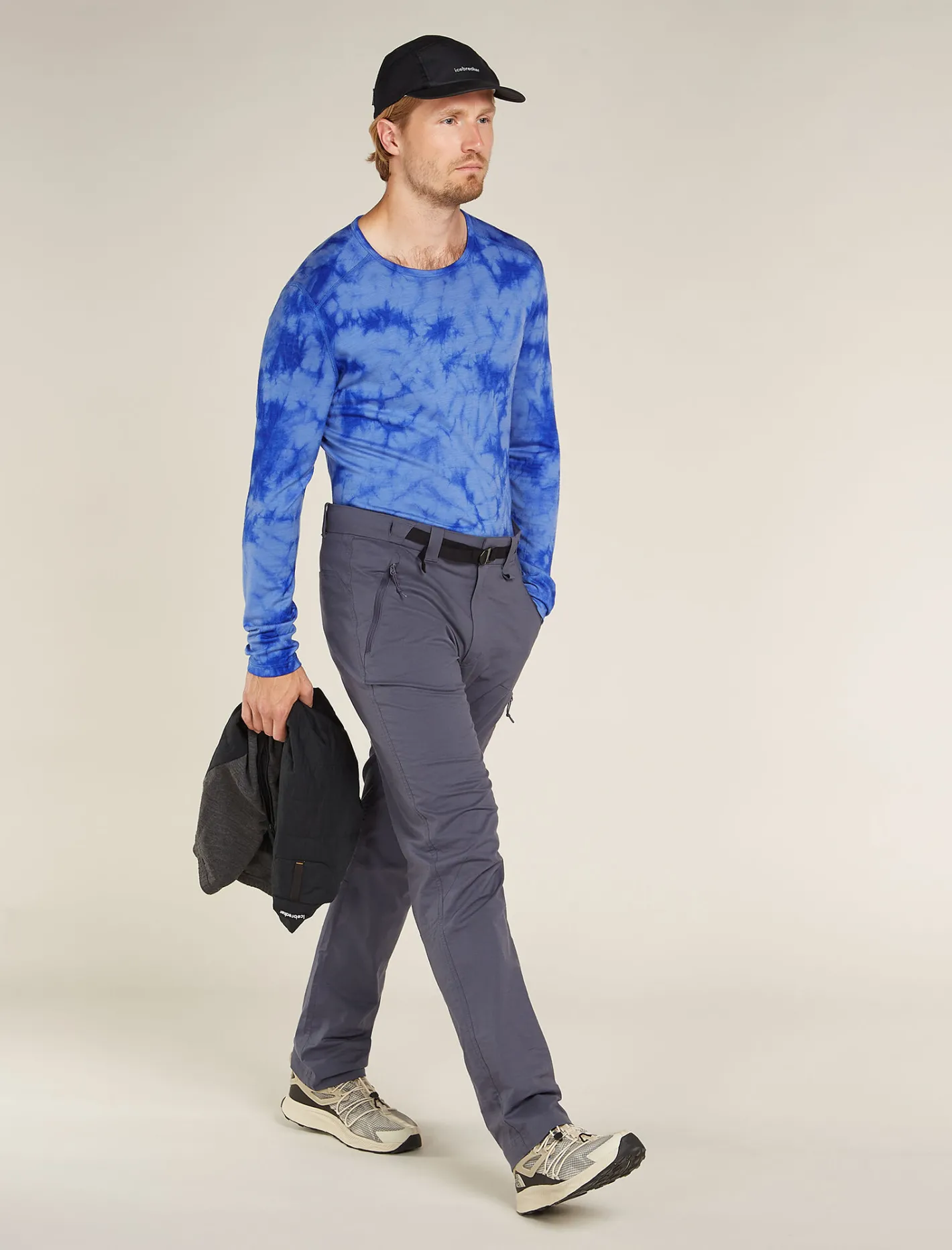 Icebreaker Base Layers^Men's Merino 200 Oasis Long Sleeve Crewe Thermal Top Cloud Dye Baja