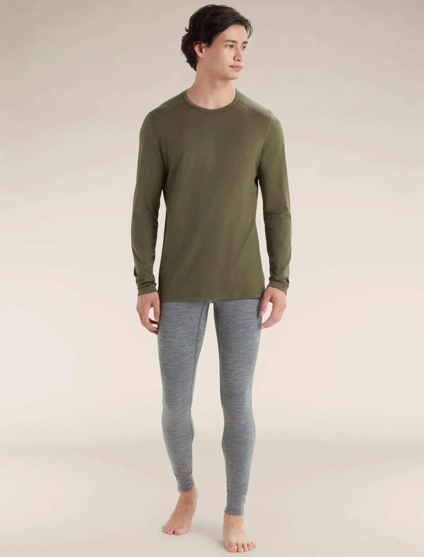 Icebreaker Base Layers^Men's Merino 200 Oasis Long Sleeve Crew Neck Thermal Top Loden