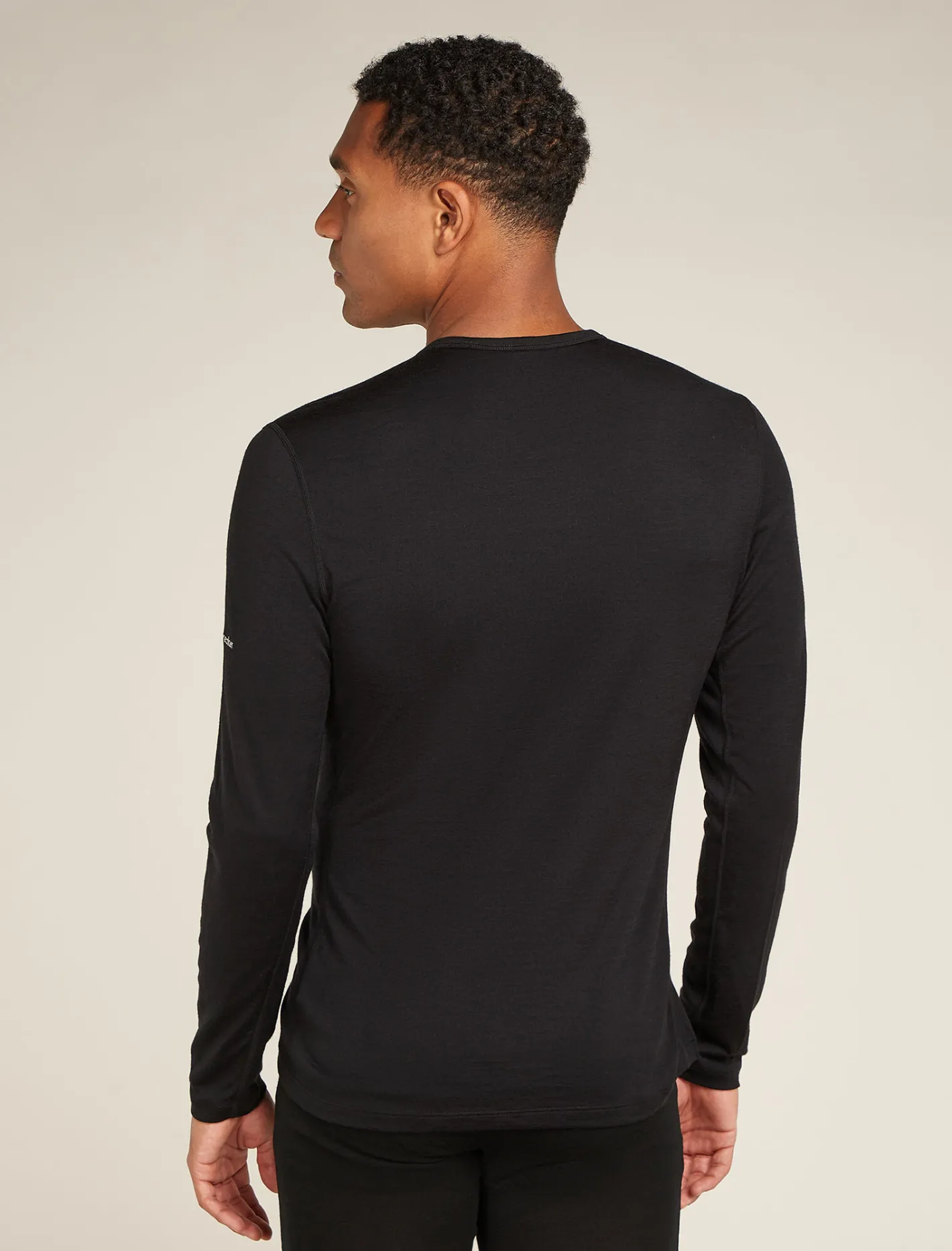 Icebreaker Base Layers^Men's Merino 200 Oasis Long Sleeve Crewe Thermal Top Remarkables Black