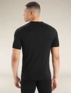 Icebreaker Base Layers^Men's Merino 200 Oasis Short Sleeve Crew Neck Thermal Top Black