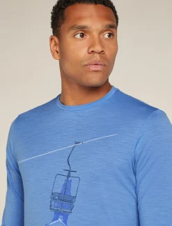 Icebreaker T-shirts^Men's Merino 150 Tech Lite Long Sleeve T-Shirt Bear Lift Baja