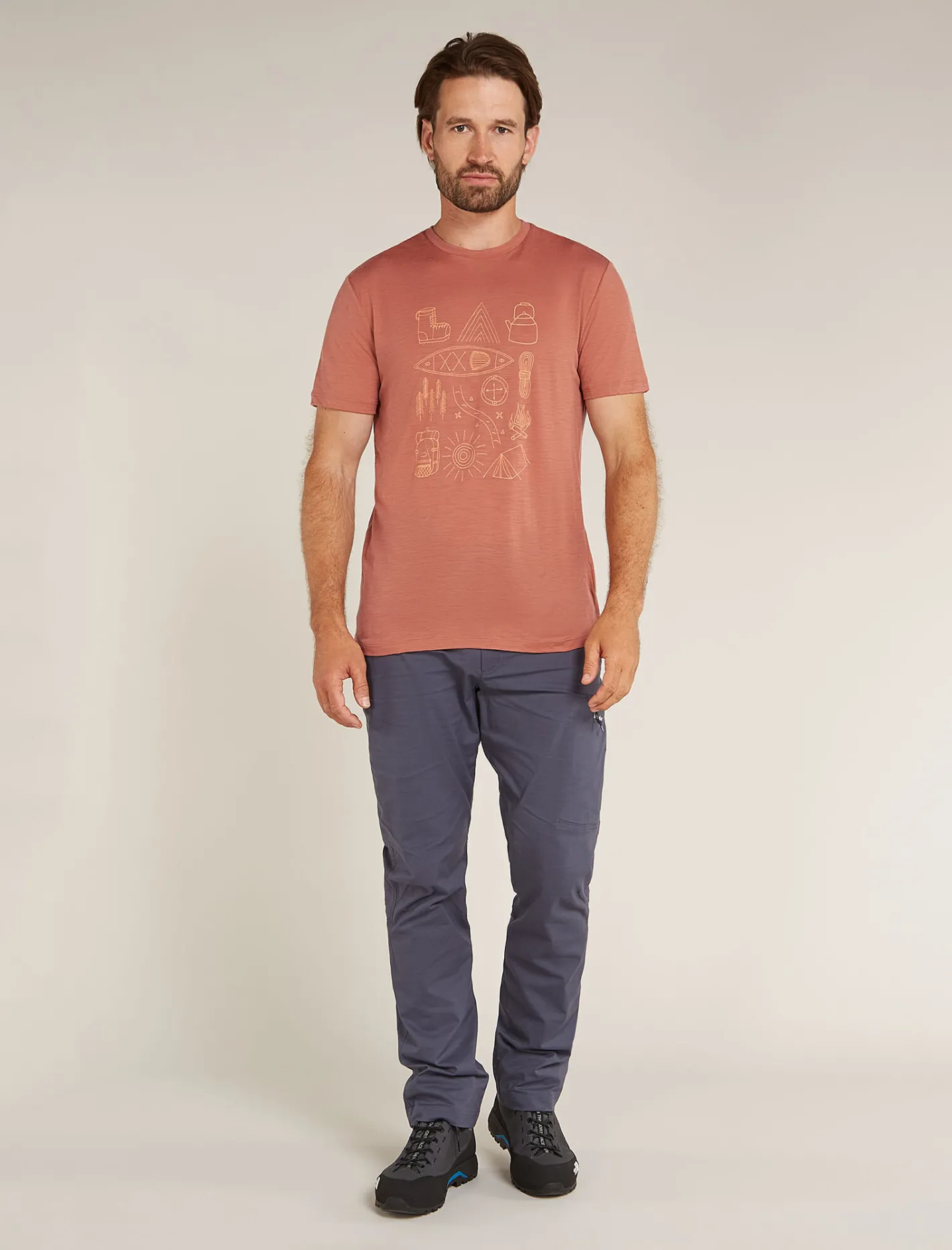 Icebreaker T-shirts^Men's Merino 150 Tech Lite Short Sleeve T-Shirt Camp Essentials CedarWood