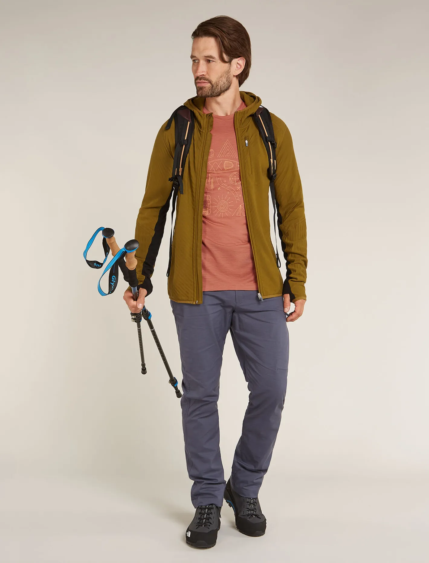 Icebreaker T-shirts^Men's Merino 150 Tech Lite Short Sleeve T-Shirt Camp Essentials CedarWood