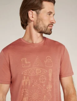 Icebreaker T-shirts^Men's Merino 150 Tech Lite Short Sleeve T-Shirt Camp Essentials CedarWood