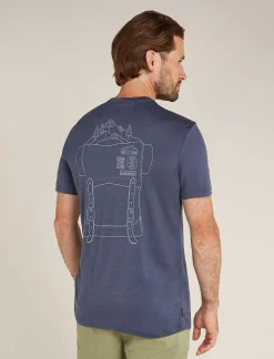Icebreaker T-shirts^Men's Merino 150 Tech Lite Short Sleeve T-Shirt IB Back Pack Graphite