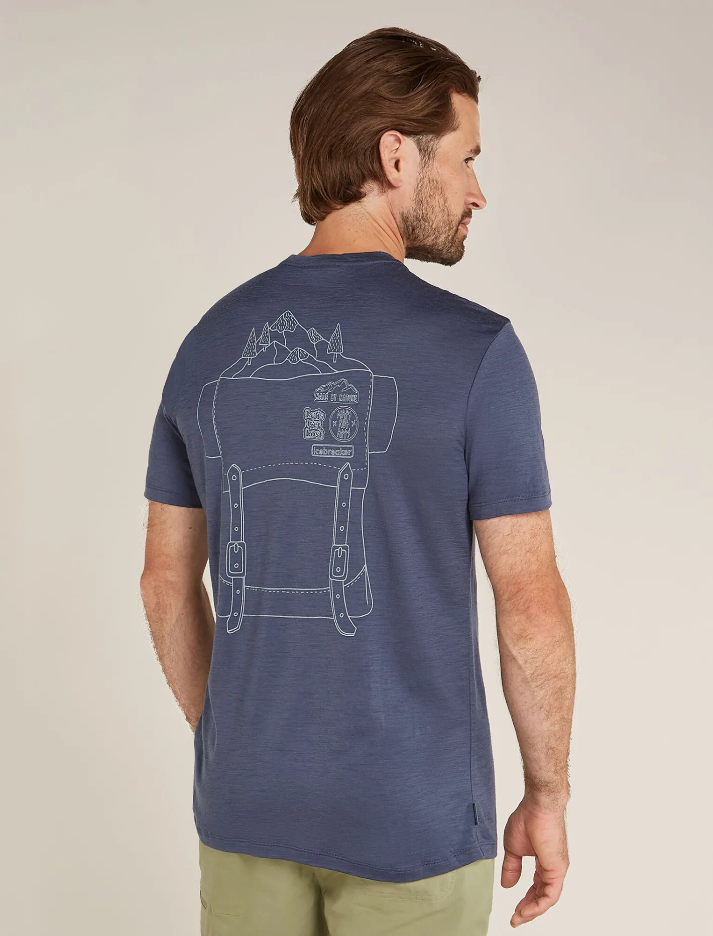 Icebreaker T-shirts^Men's Merino 150 Tech Lite Short Sleeve T-Shirt IB Back Pack Graphite