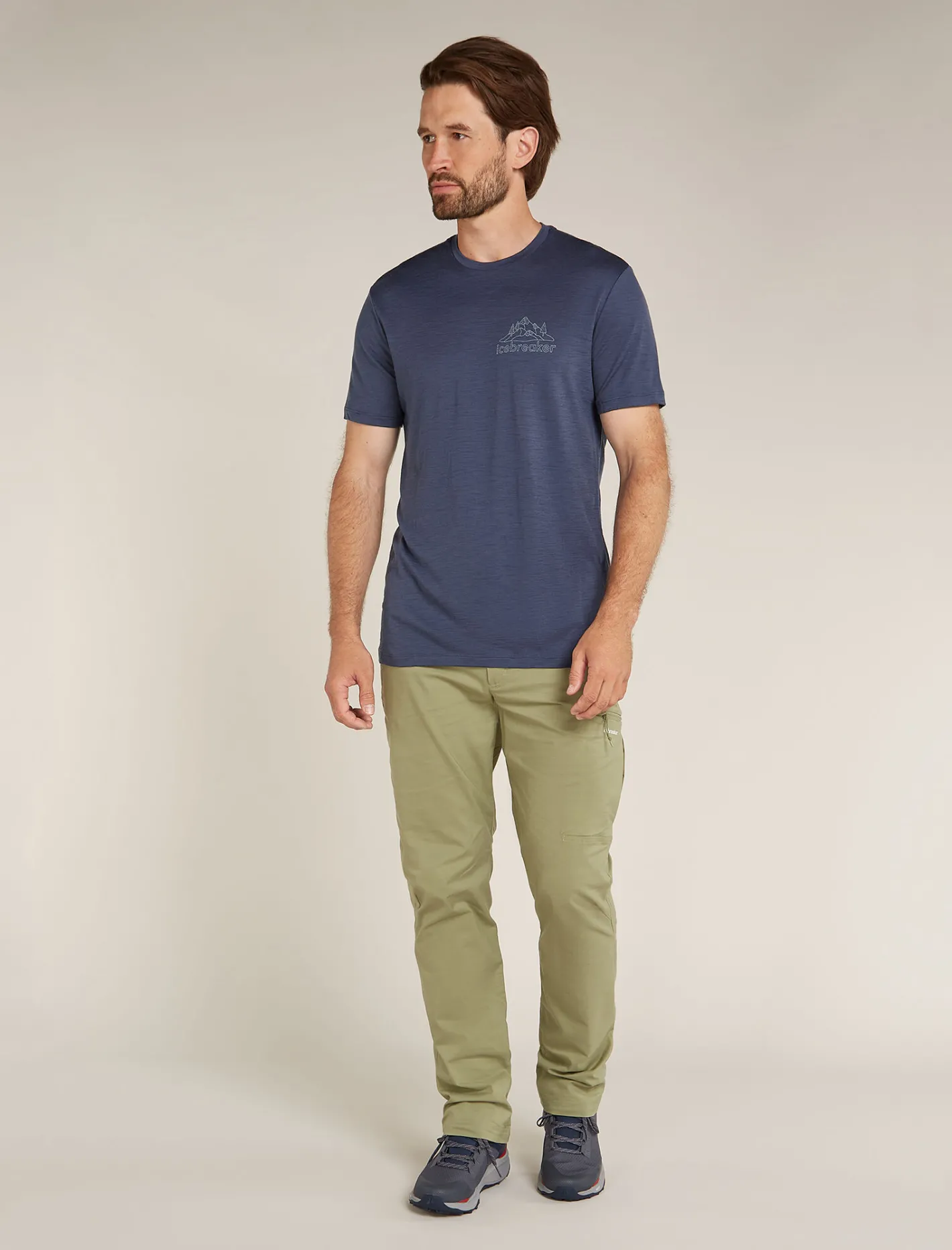 Icebreaker T-shirts^Men's Merino 150 Tech Lite Short Sleeve T-Shirt IB Back Pack Graphite