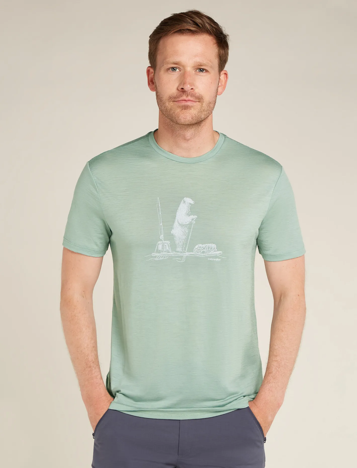 Icebreaker T-shirts^Men's Merino 150 Tech Lite Short Sleeve T-Shirt Polar Paddle Moss