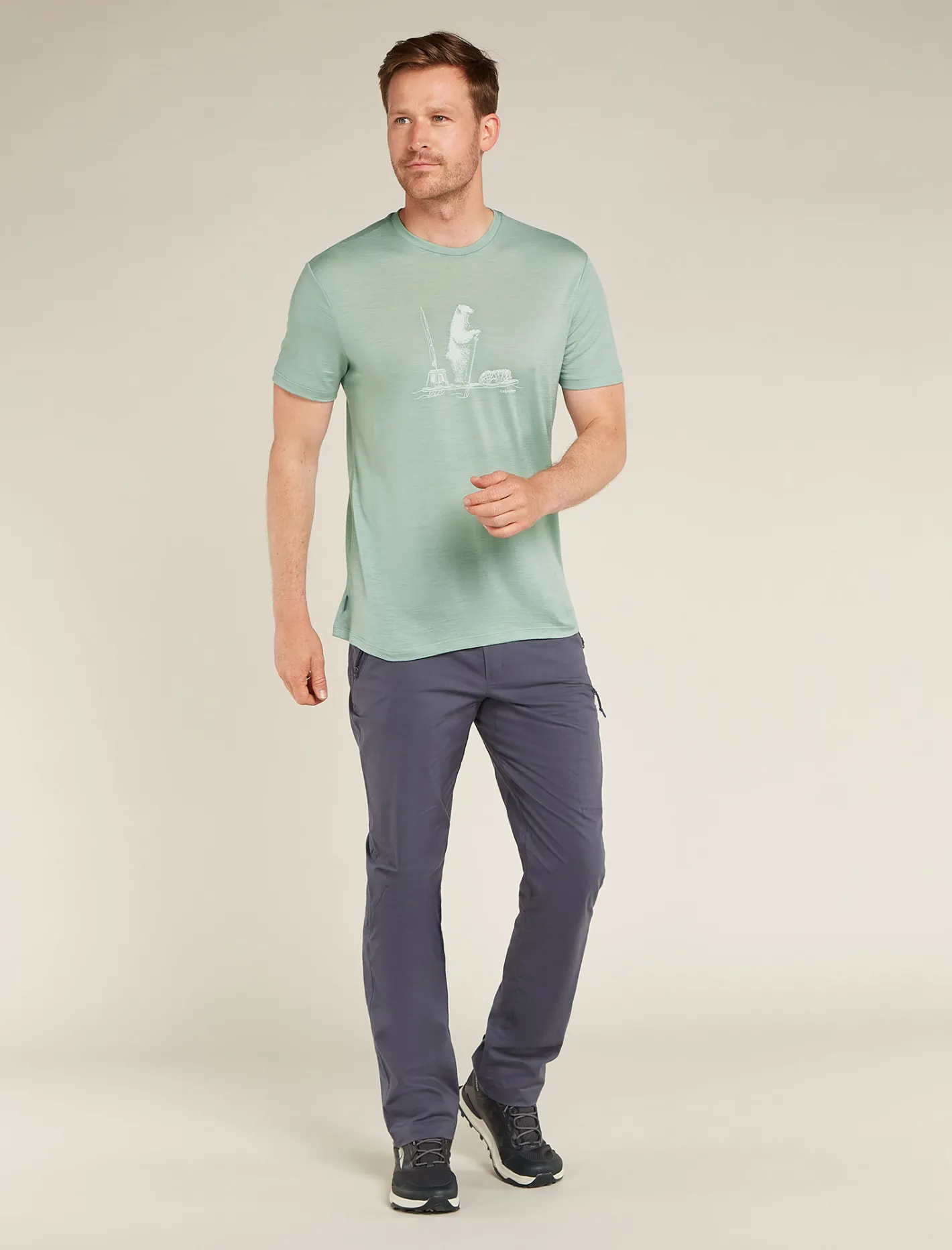 Icebreaker T-shirts^Men's Merino 150 Tech Lite Short Sleeve T-Shirt Polar Paddle Moss