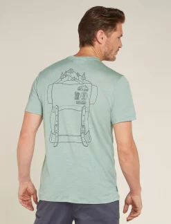 Icebreaker T-shirts^Men's Merino 150 Tech Lite Short Sleeve T-Shirt IB Back Pack Moss