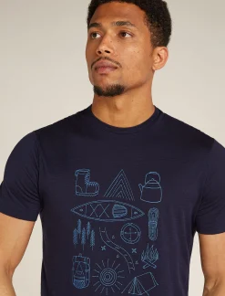 Icebreaker T-shirts^Men's Merino 150 Tech Lite Short Sleeve T-Shirt Camp Essentials MidnightNavy