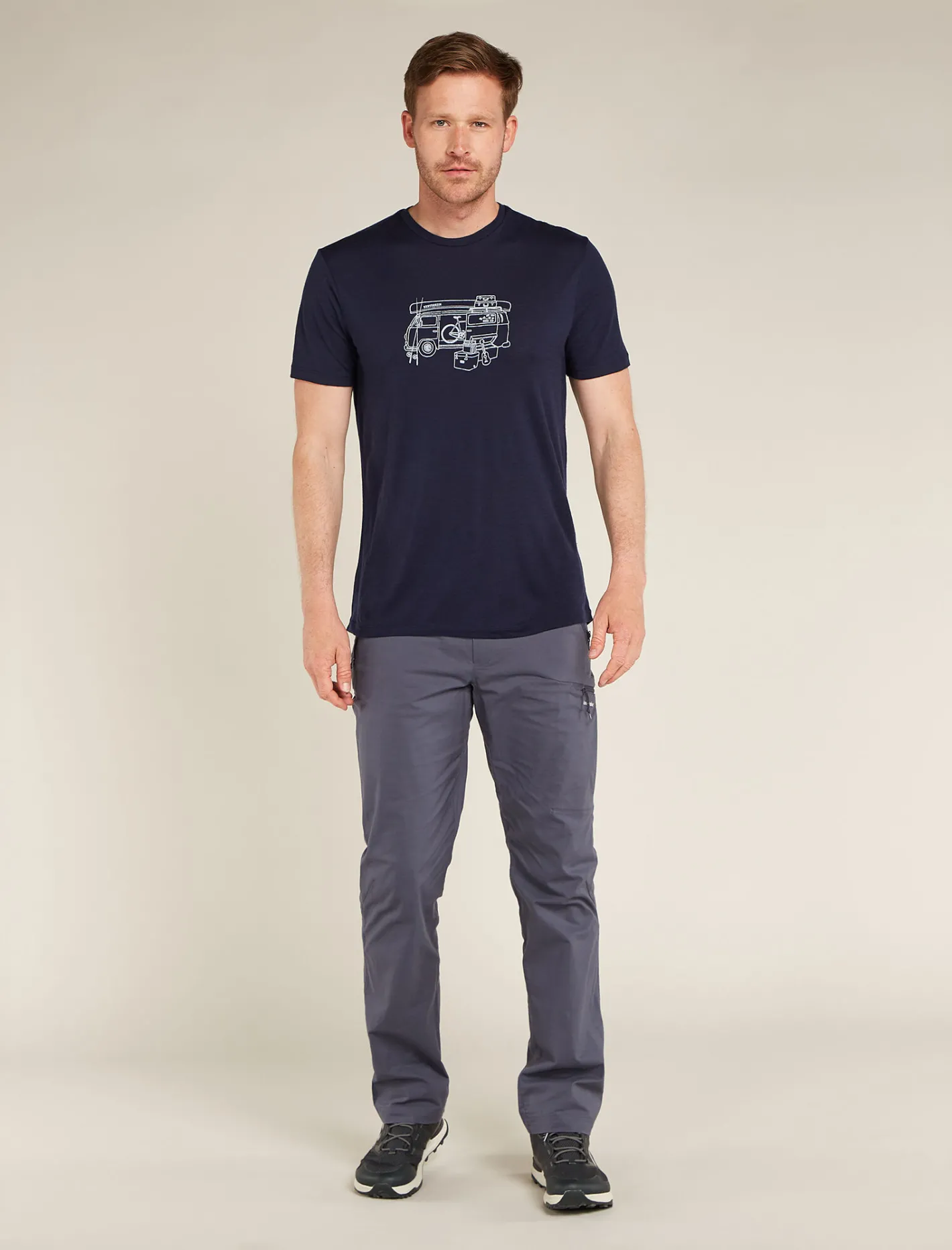 Icebreaker T-shirts^Men's Merino 150 Tech Lite Short Sleeve T-Shirt Van Life MidnightNavy