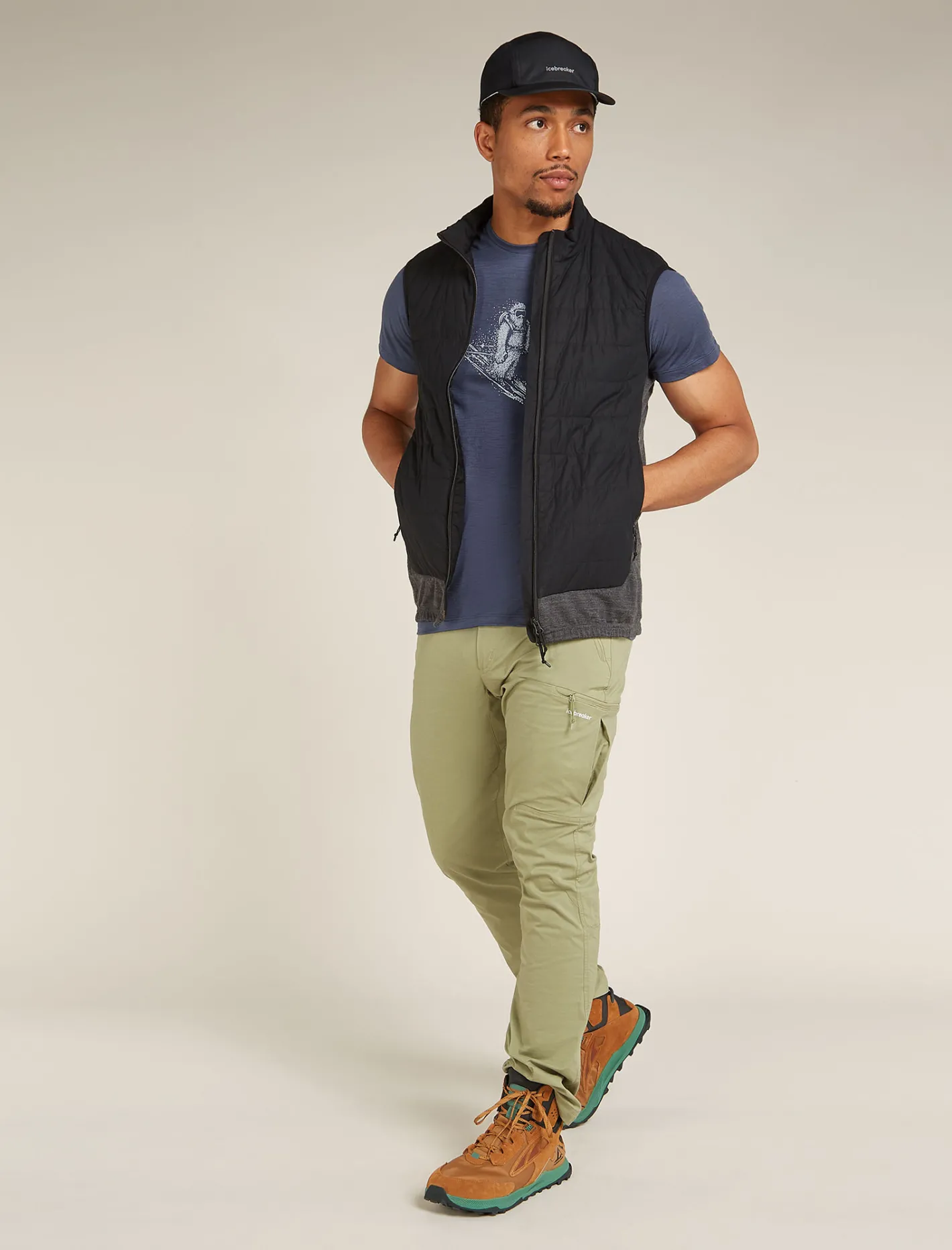 Icebreaker T-shirts^Men's Merino 150 Tech Lite Short Sleeve T-Shirt Skiing Yeti Graphite