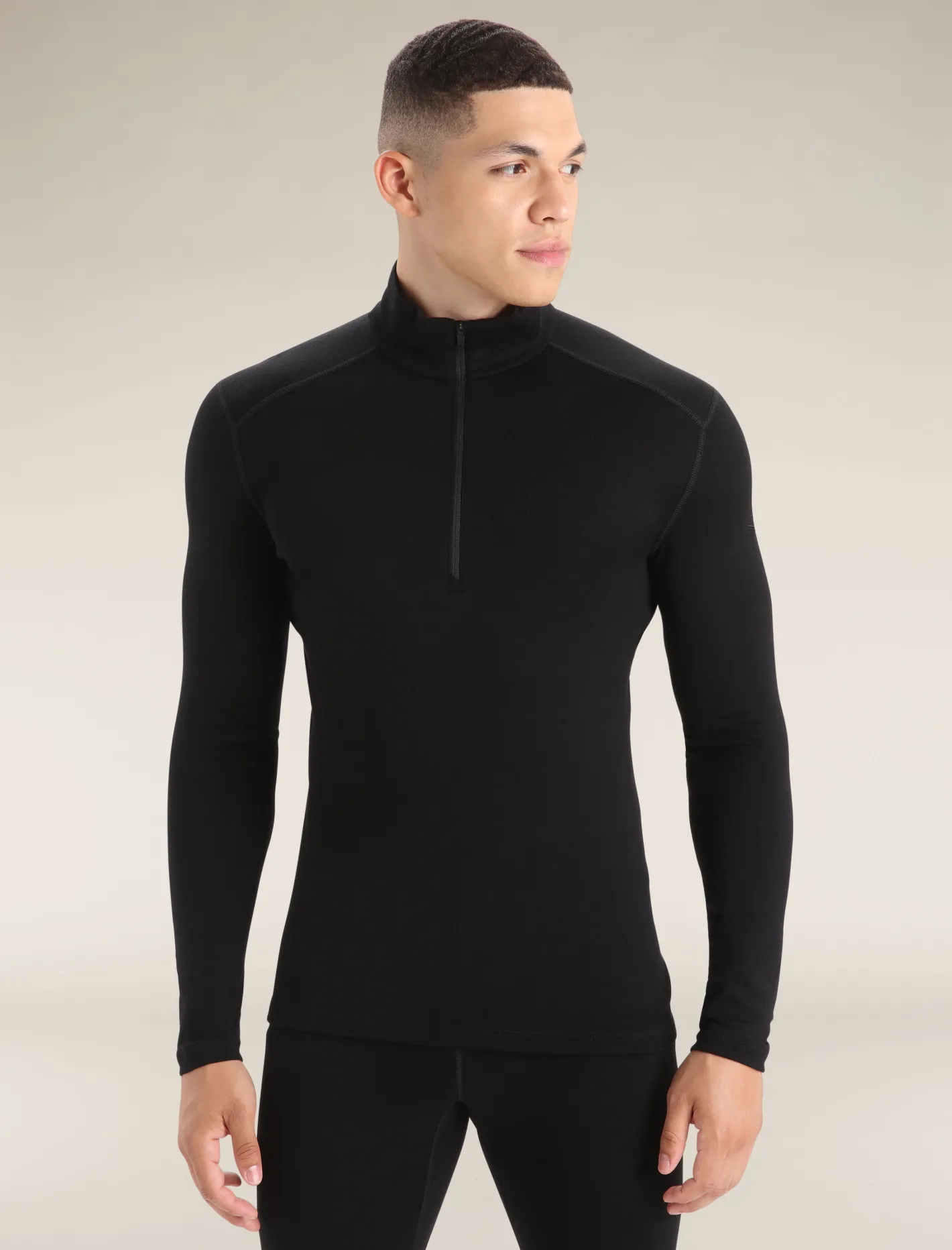 Icebreaker Base Layers^Men's Merino 260 Tech Long Sleeve Half Zip Thermal Top Black