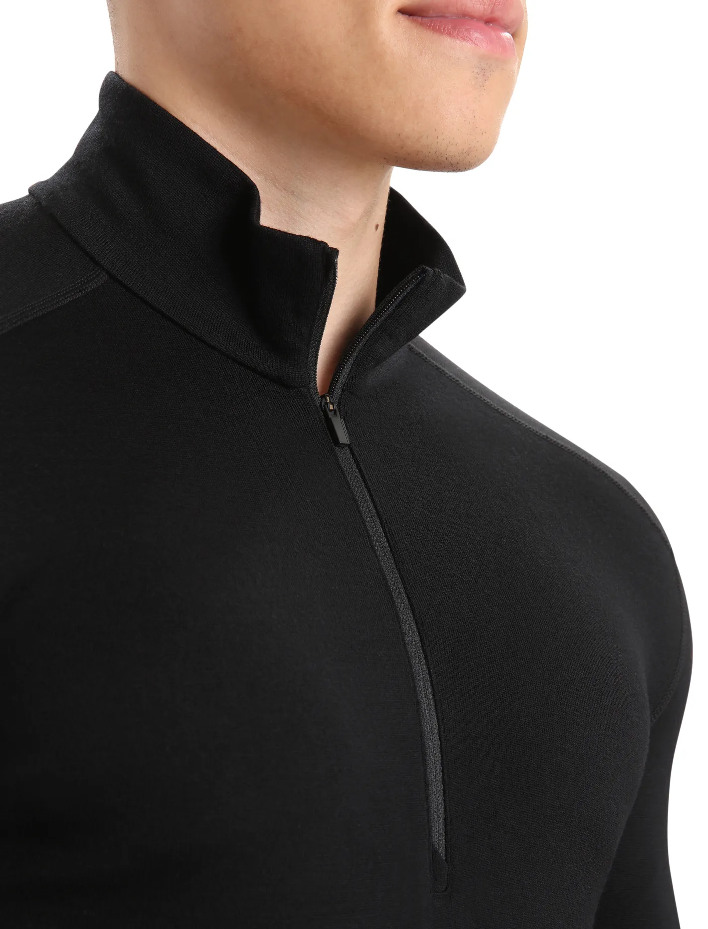 Icebreaker Base Layers^Men's Merino 260 Tech Long Sleeve Half Zip Thermal Top Black