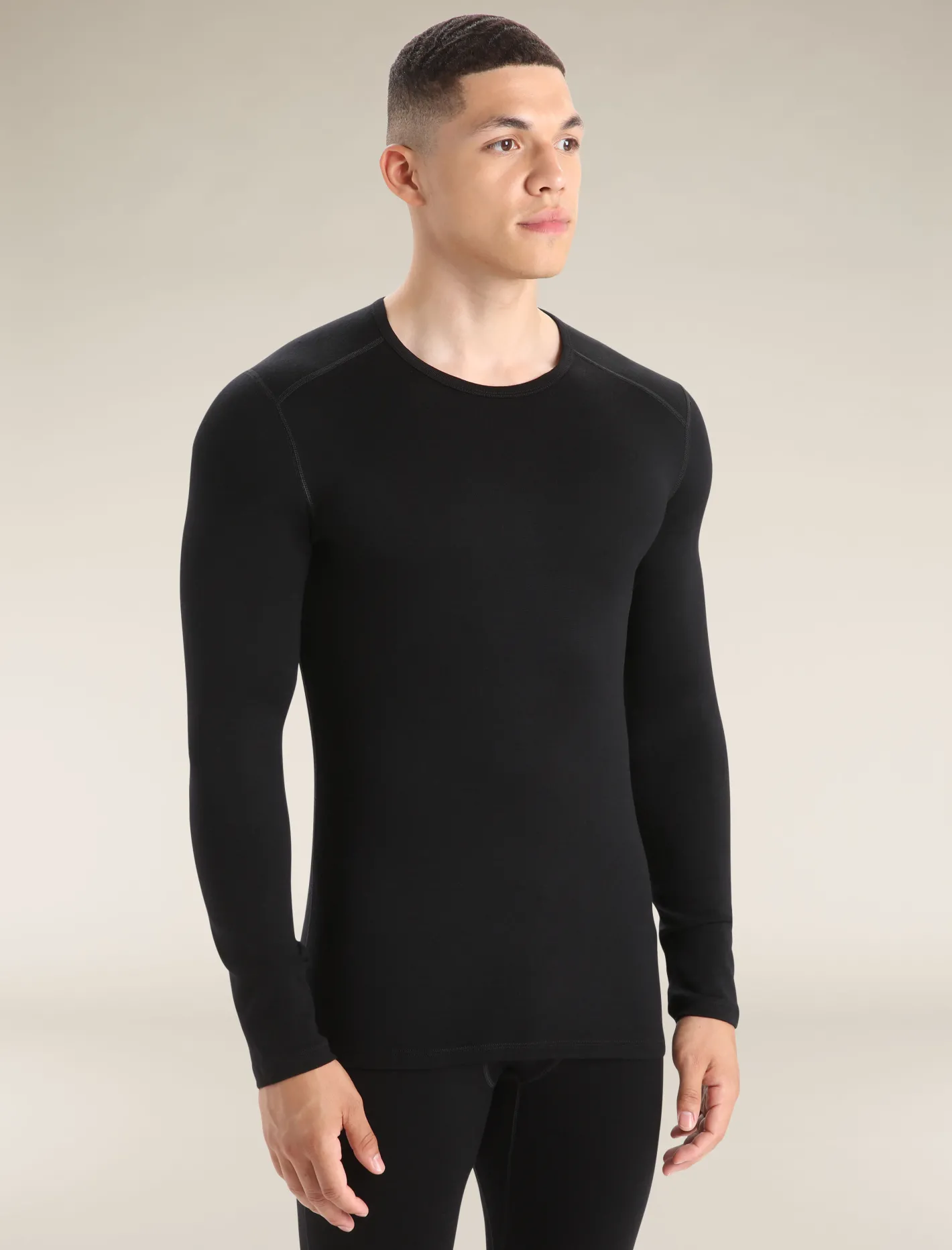Icebreaker Base Layers^Men's Merino 260 Tech Long Sleeve Crew Neck Thermal Top Black