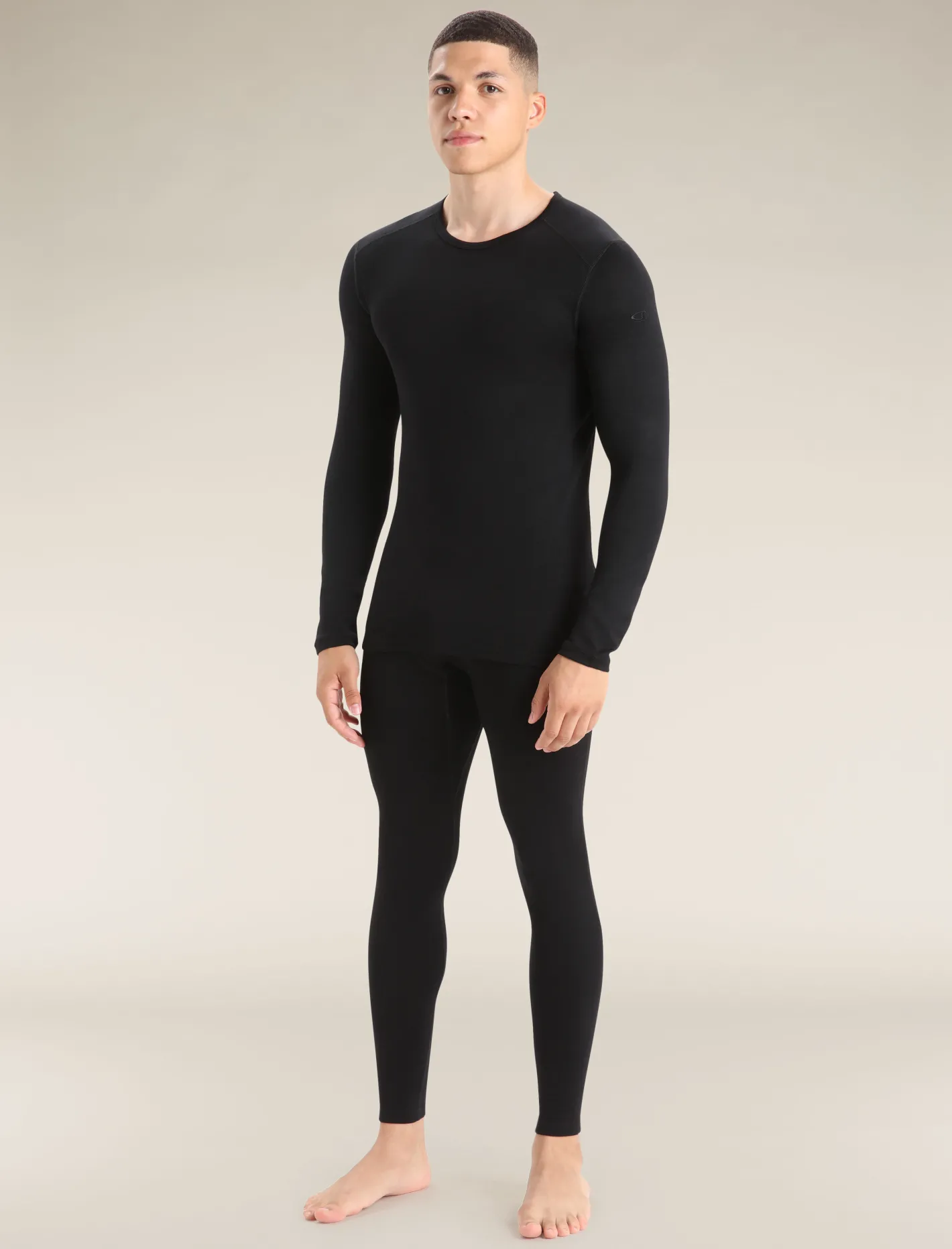Icebreaker Base Layers^Men's Merino 260 Tech Long Sleeve Crew Neck Thermal Top Black
