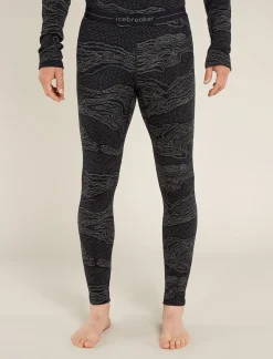 Icebreaker Base Layers^Men's Merino 260 Vertex Thermal Leggings Snow Guide Black/Galaxy